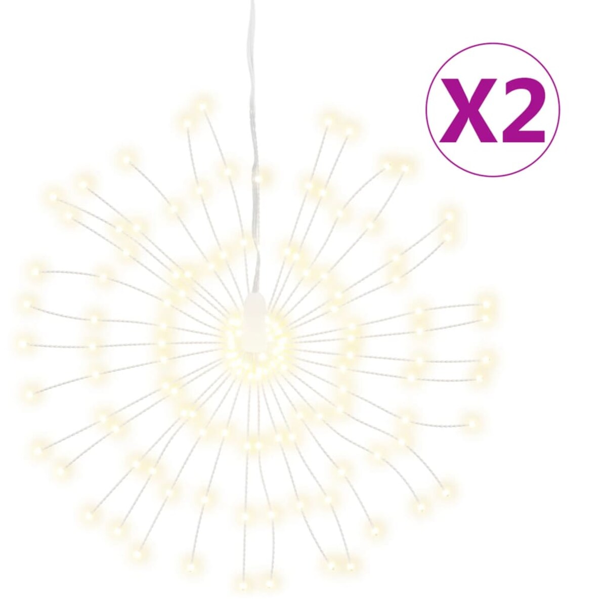 vidaXL Ozdoby świąteczne, 140 lampek LED, 2 szt., ciepła biel, 17 cm