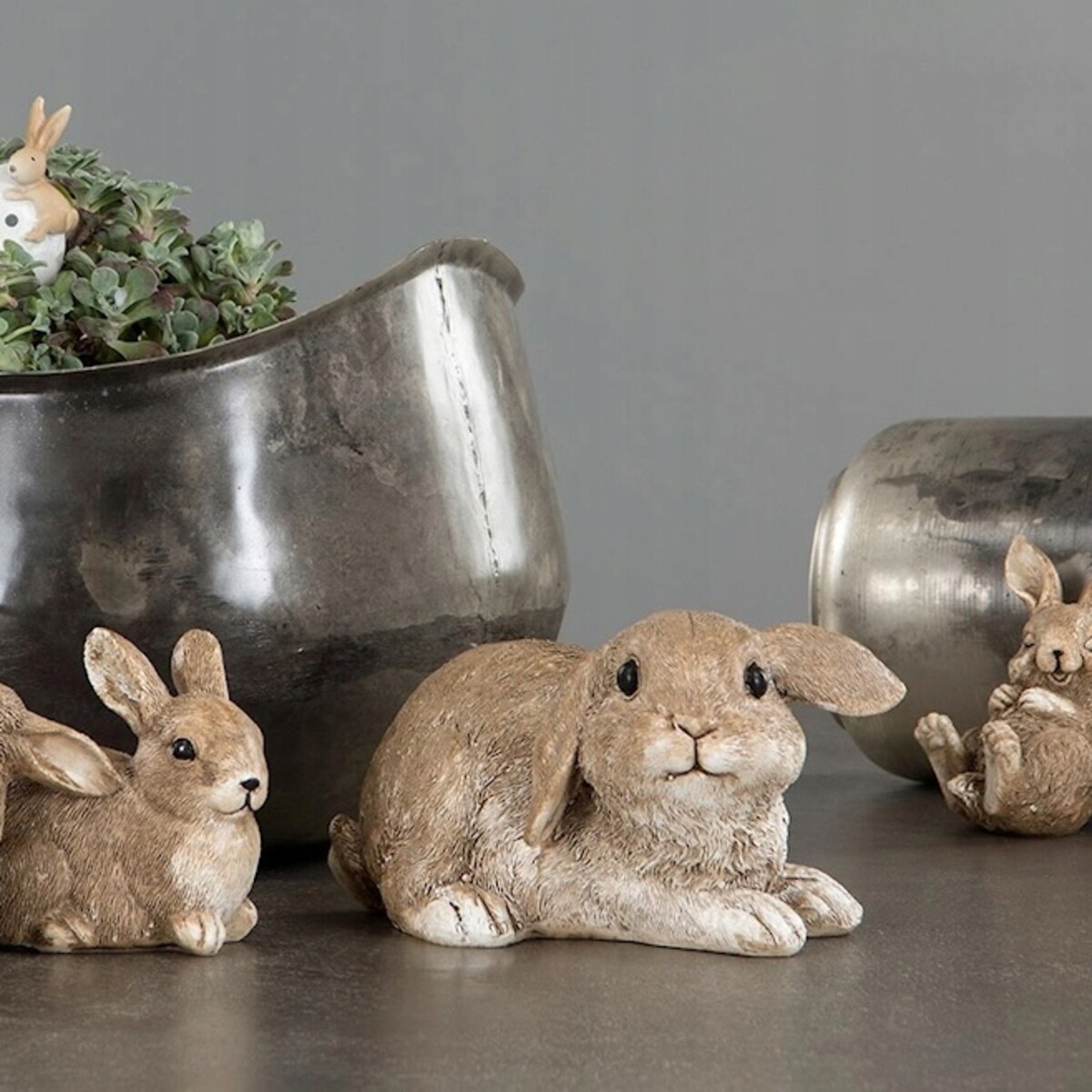 ZAJĄC WIELKANOCNY FIGURKA WIELKANOCNA ZAJĄCZEK 2 szt. NA WIELKANOC PREZENT