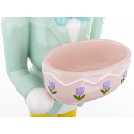 Figurka - Królik w mundurze 96x25x26 cm JUNDIUN z doniczką