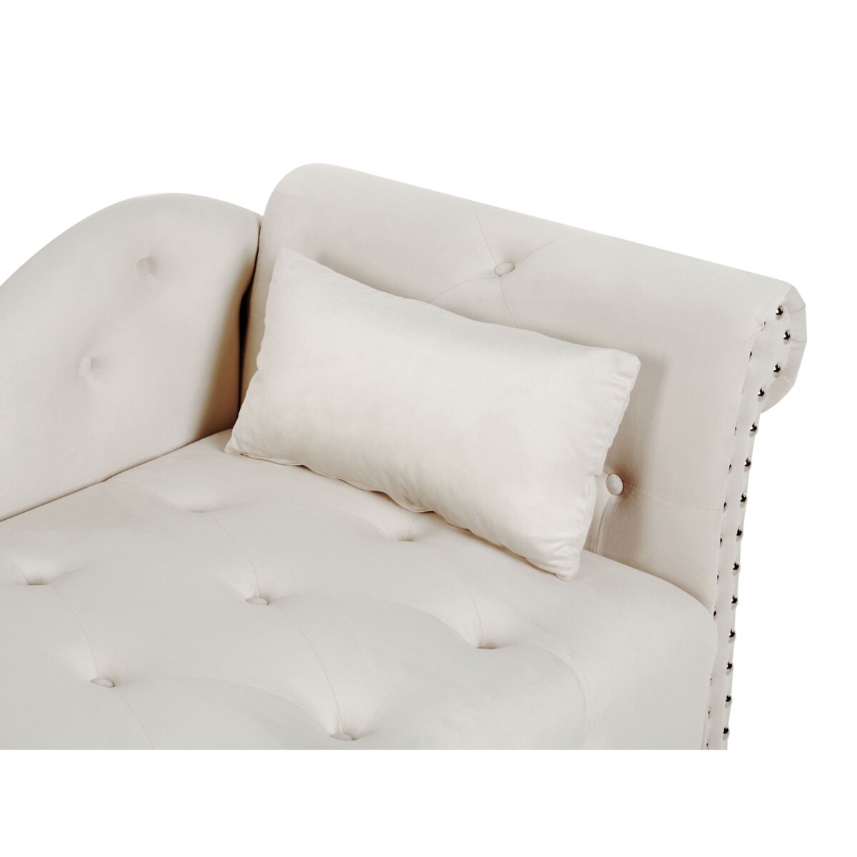 Szezlong prawostronny IVRY Welur Jasnobeżowy