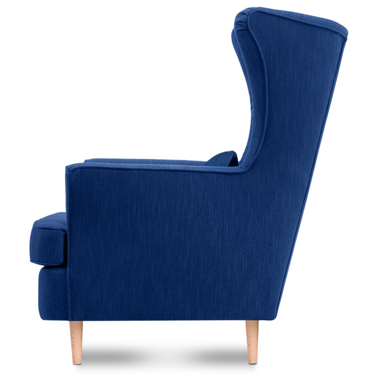 KONSIMO STRALIS Fotel + puf, kolor ciemny niebieski