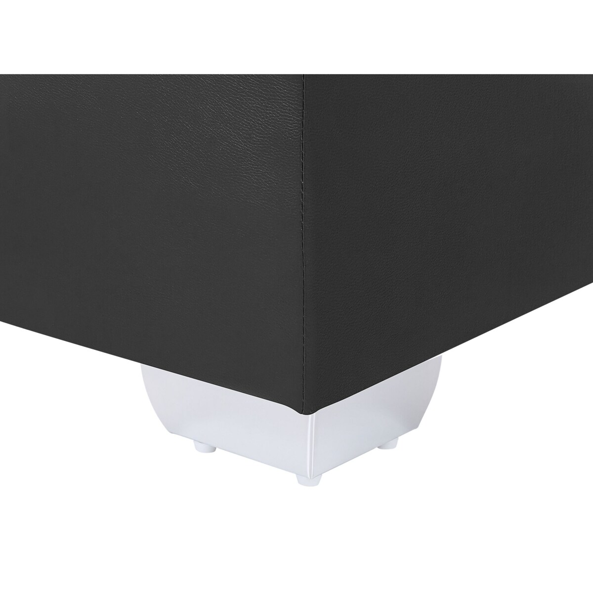 Łóżko kontynentalne ekoskóra 160 x 200 cm czarne PRESIDENT