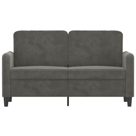 vidaXL Sofa 2-osobowa, ciemnoszary, 120 cm, tapicerowana aksamitem