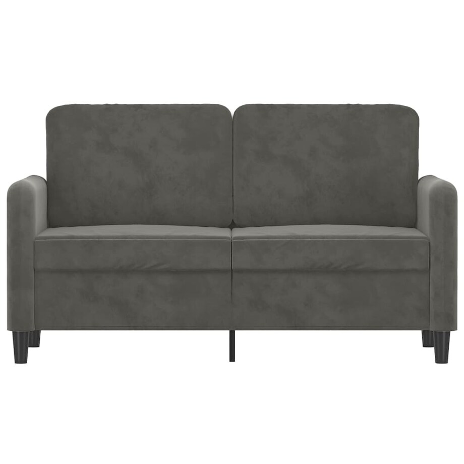 vidaXL Sofa 2-osobowa, ciemnoszary, 120 cm, tapicerowana aksamitem