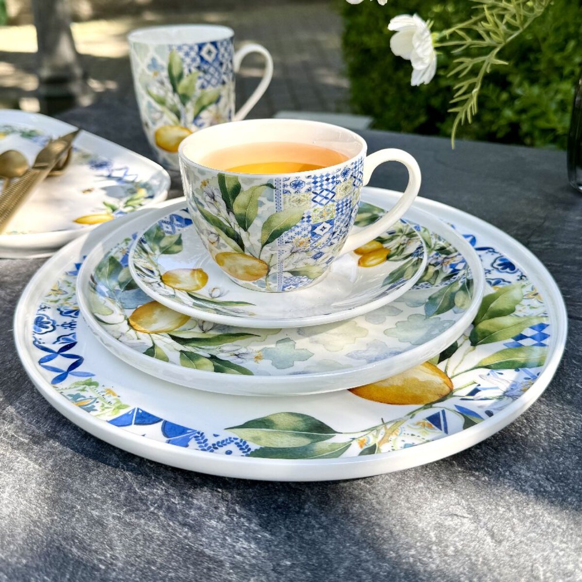 VILLA ITALIA Filiżanka ze spodkiem porcelanowa 240 ml LIMONETTI