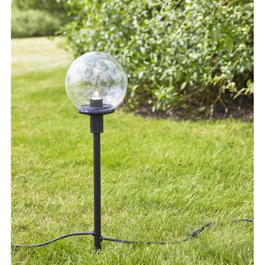 Ogrodowa lampa szklana Garden LED 3W czarna przezroczysta