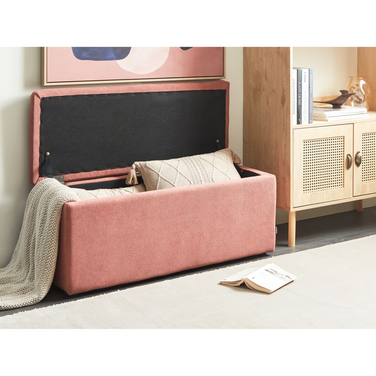 Otomana ze schowkiem OREM Różowy