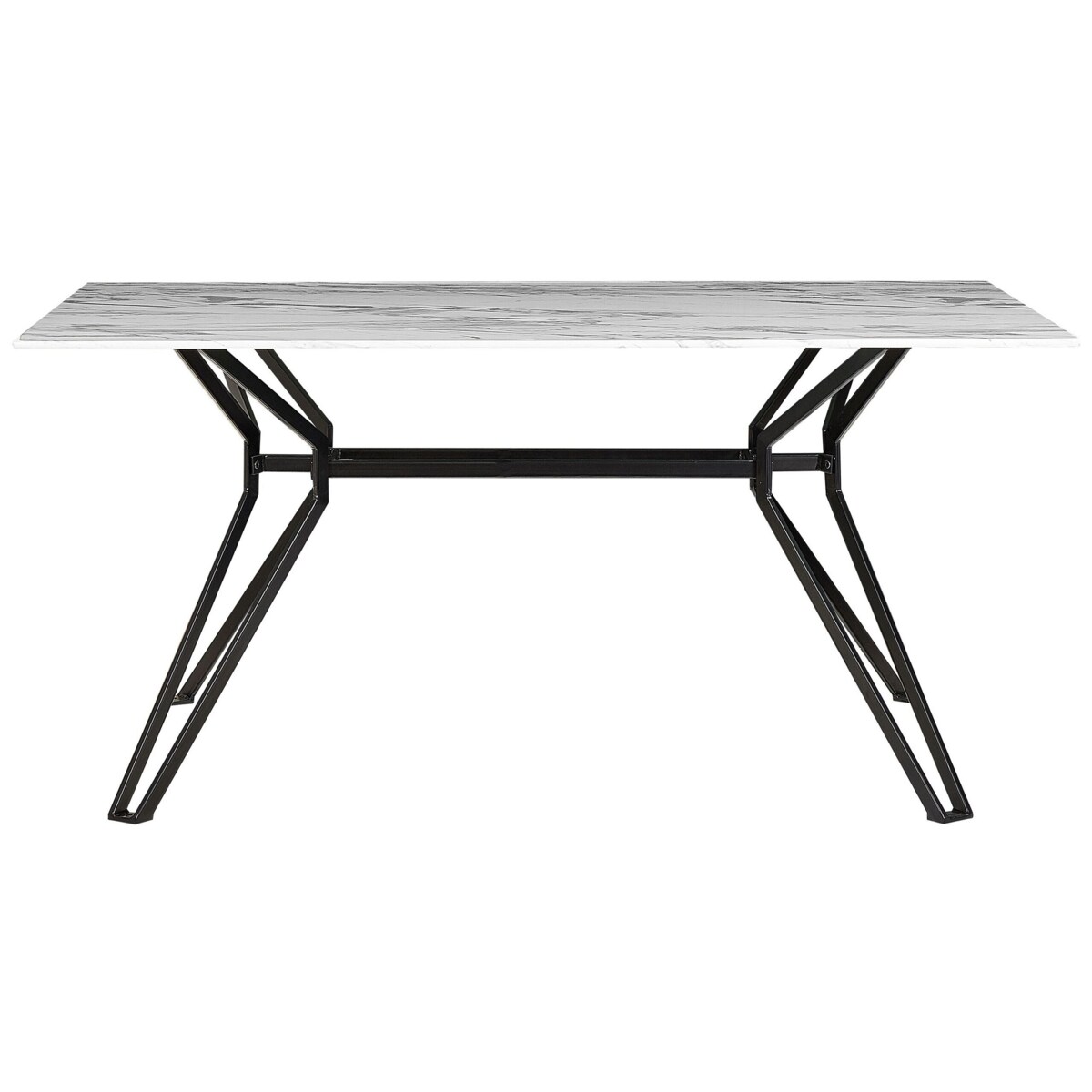 Stół do jadalni szklany 160 x 90 cm efekt marmuru z czarnym BALLINA