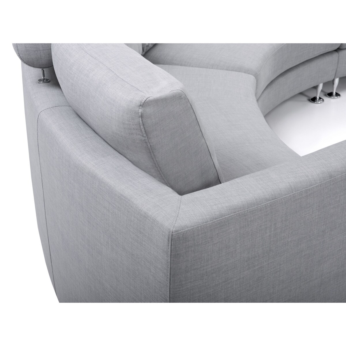 Sofa półokrągła 7-osobowa modułowa jasnoszara ROTUNDE