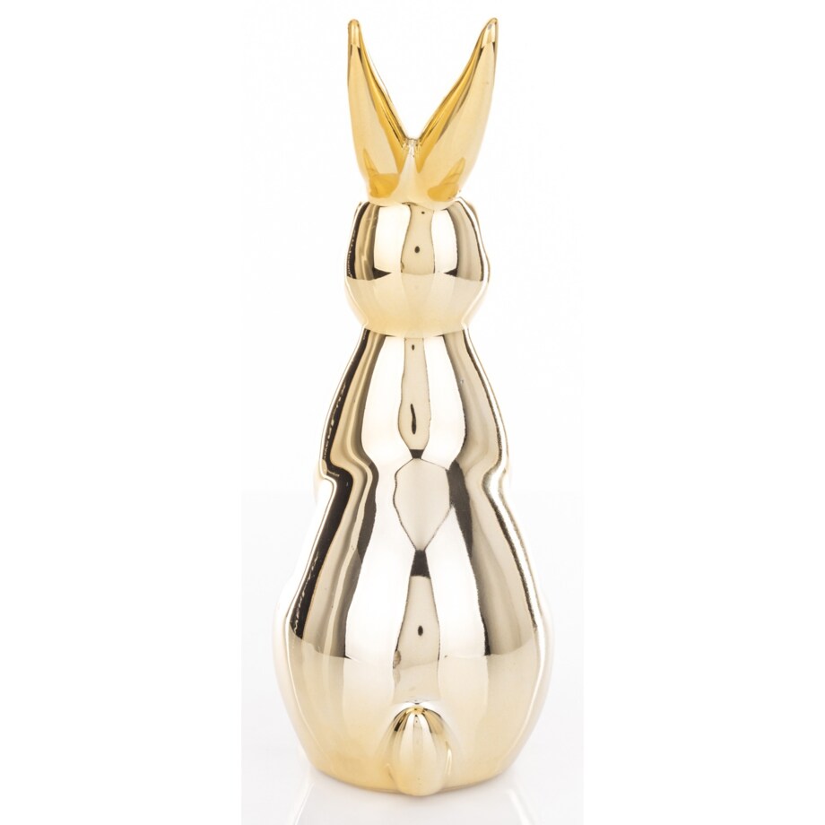 Dekoracja - siedzący złoty królik 24x8,5x12 cm