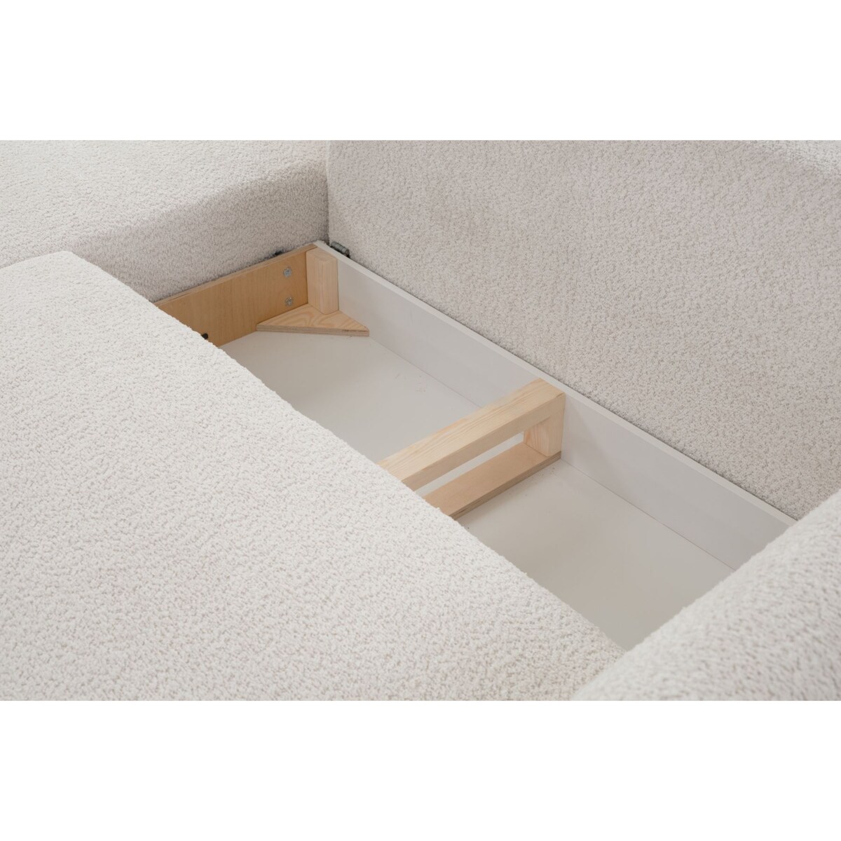 Narożnik DELI z funkcją spania na nóżkach, prawostronny, beżowy