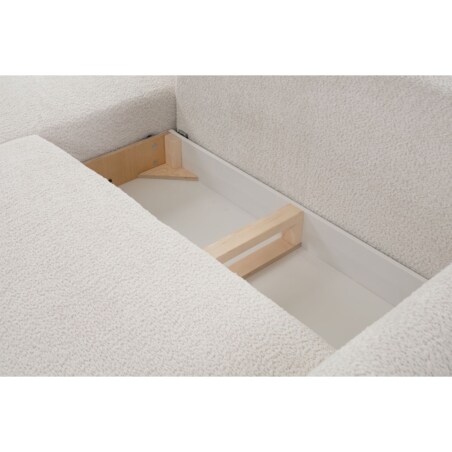 Narożnik DELI z funkcją spania na nóżkach, prawostronny, beżowy