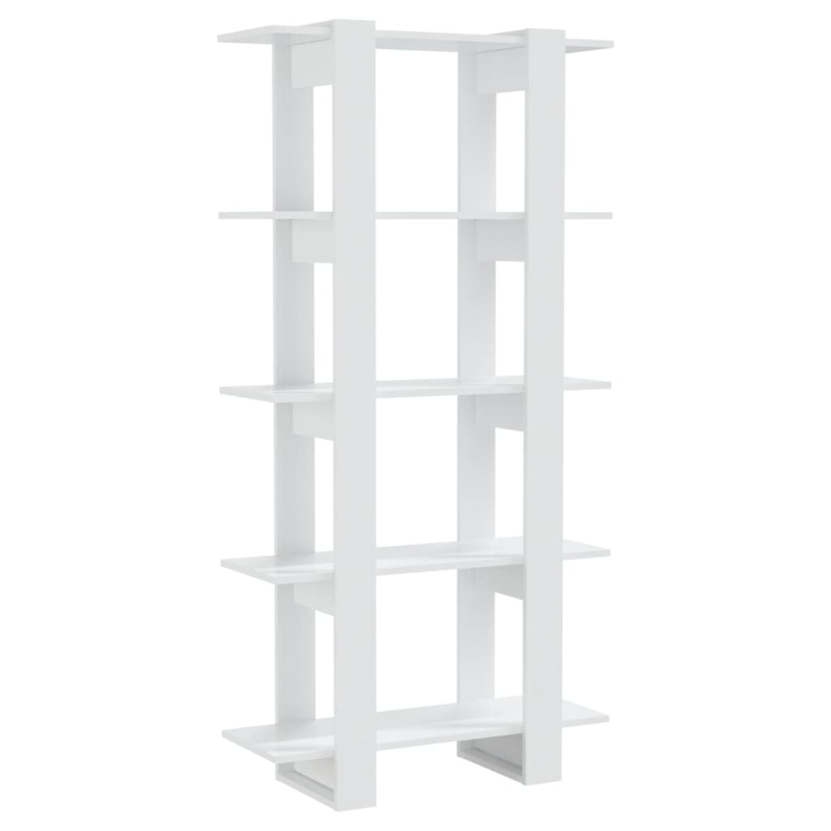 vidaXL Regał na książki/przegroda, wysoki połysk, biały, 80x30x160 cm