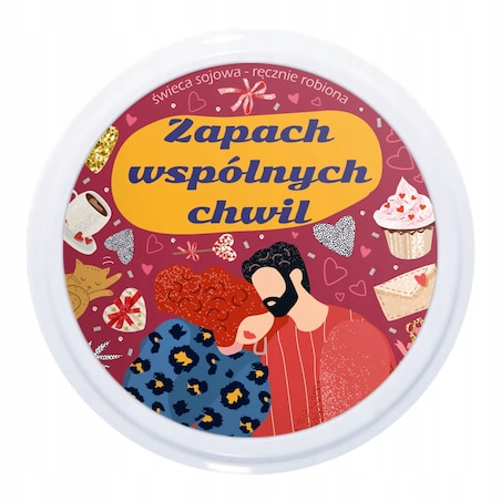 Naturalna świeca sojowa zapachowa "ZAPACH WSPÓLNYCH CHWIL" romantyczny prezent upominek na walentynki rocznice dla chłopaka dziewczyny niej niego żony męża kobiety faceta mężczyzny narzeczonej