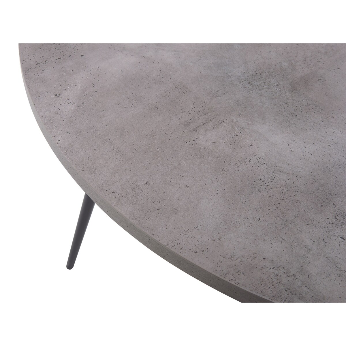 Stół do jadalni okrągły 120 cm imitacja betonu z czarnym ODEON