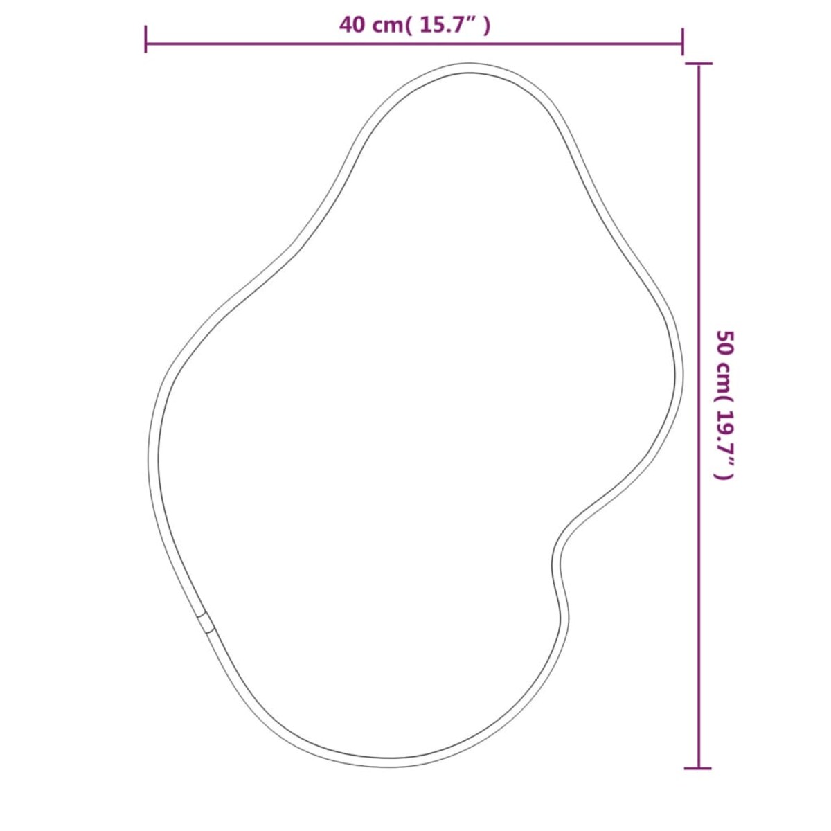vidaXL Lustro ścienne, srebrne, 50x40 cm