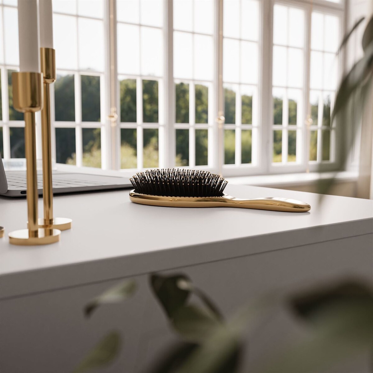 Biurko MADA GLOSS z szufladami biały połysk