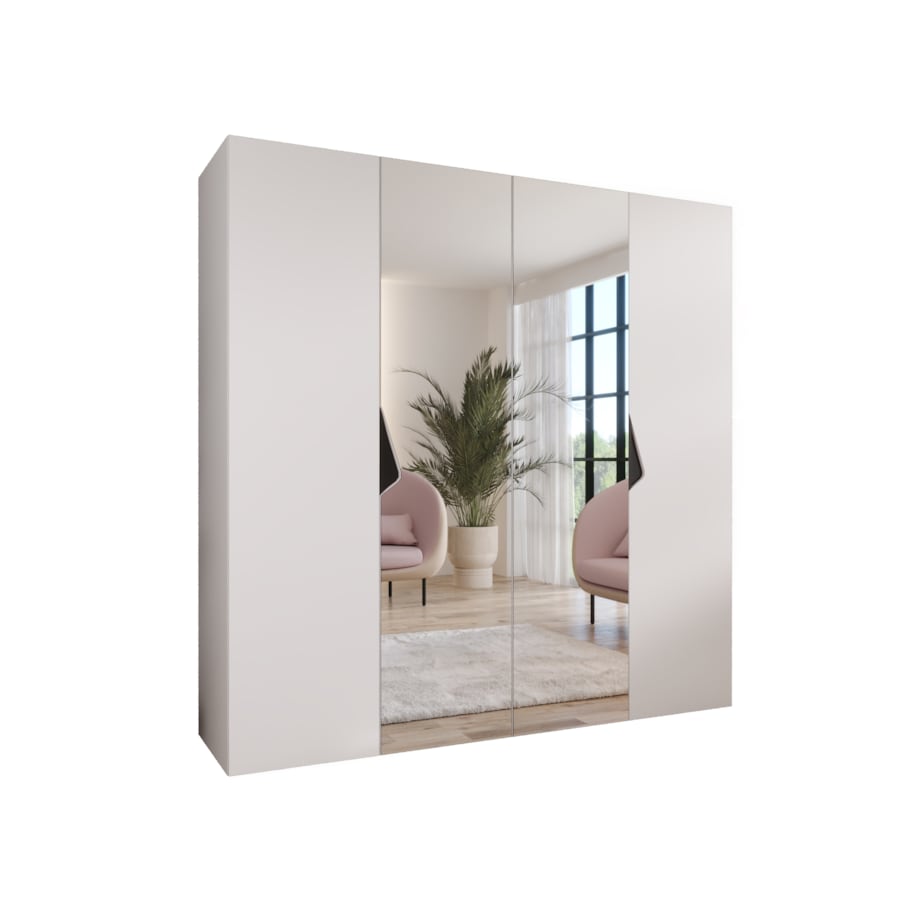 Szafa uchylna z lustrem Sandi 2 200 wys 202 cm Biały + u Czarny