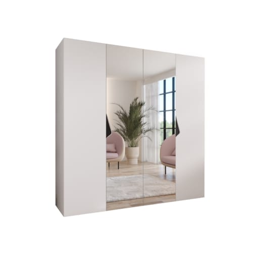 Szafa uchylna z lustrem Sandi 2 200 wys 202 cm Biały + u Czarny