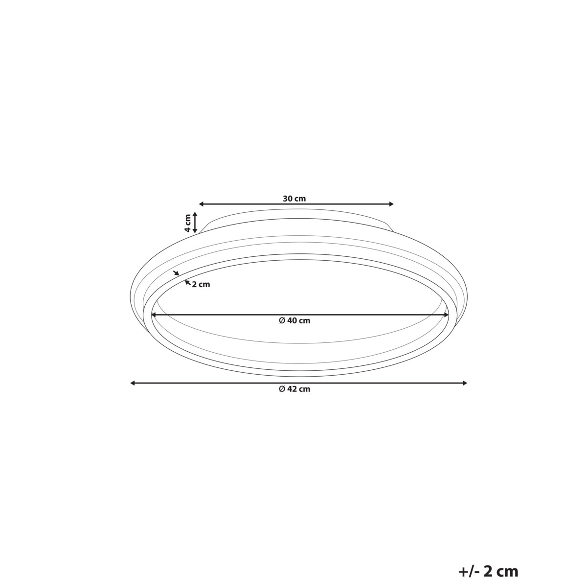 Lampa sufitowa LED metalowa 42 cm biało-złota TAPING
