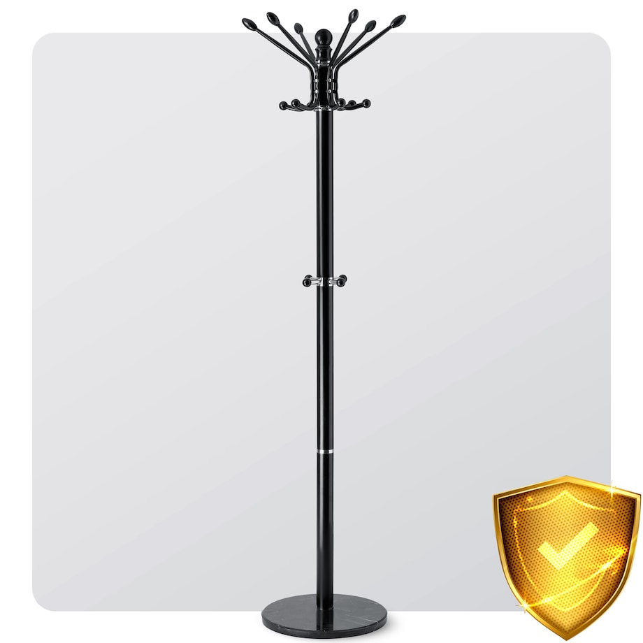 Wieszak na ubrania stojący podłogowy marmur czarny Massido