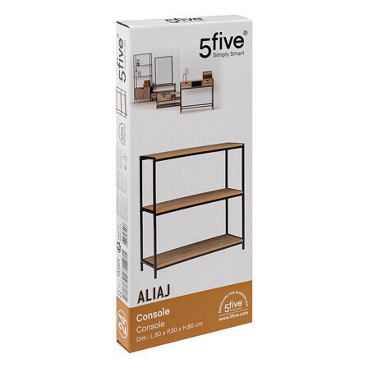 KONSOLA Aliaj 3-POZIOMOWA naturalna 80x30x80 cm