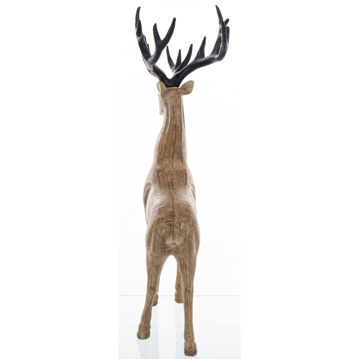 Figurka - stojący renifer 49x28x12,5 cm brązowy z czarnym porożem