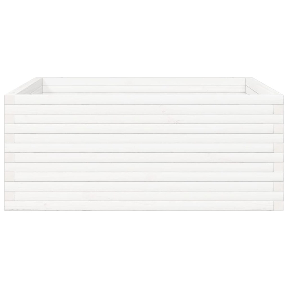 vidaXL Donica ogrodowa, biała, 110x110x46 cm, lite drewno sosnowe