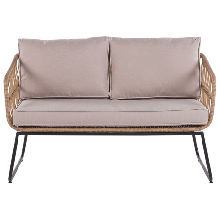 Zestaw ogrodowy rattanowy 4-osobowy beżowy RAVELLO