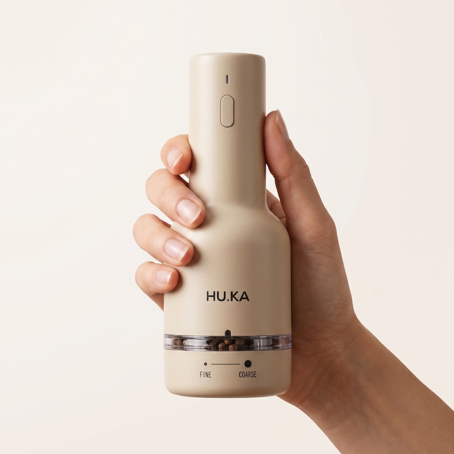 Młynek elektryczny 2w1 do soli i pieprzu USB-C HU.KA Pulse - Dune Sand