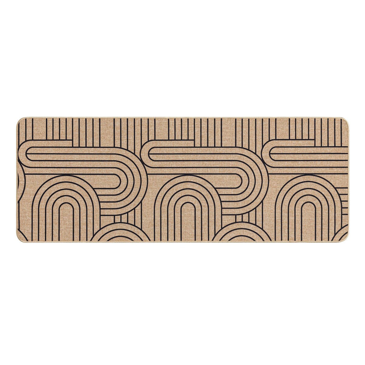 Mata prostokątna MODUL BLACK, 45 x 120 cm, tkana