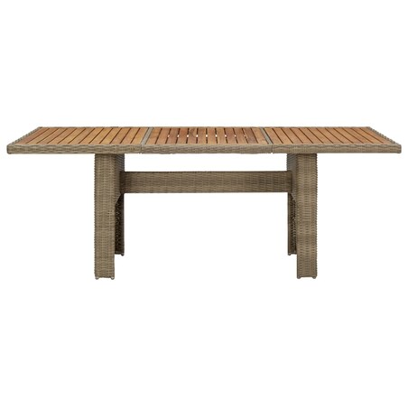 vidaXL Stół ogrodowy, brązowy, 200x100x74 cm, rattan PE