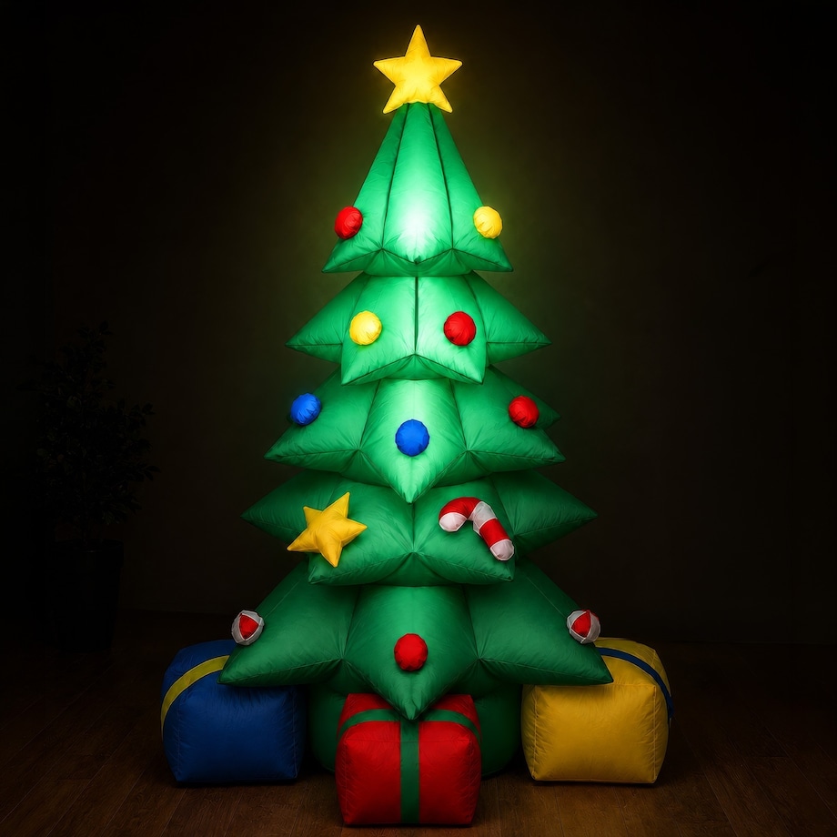 CHOINKA nadmuchiwana ŚWIECĄCA DUŻA pompowana LED 120 cm dmuchaniec