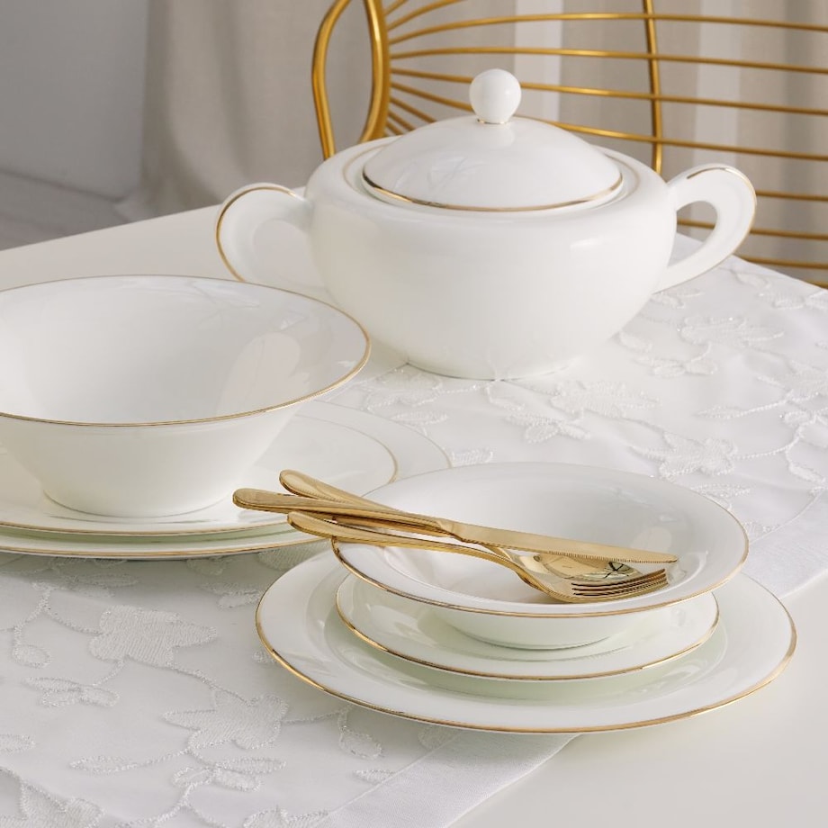 VILLA ITALIA Talerz płytki porcelanowy 28 cm NAOMI GOLD