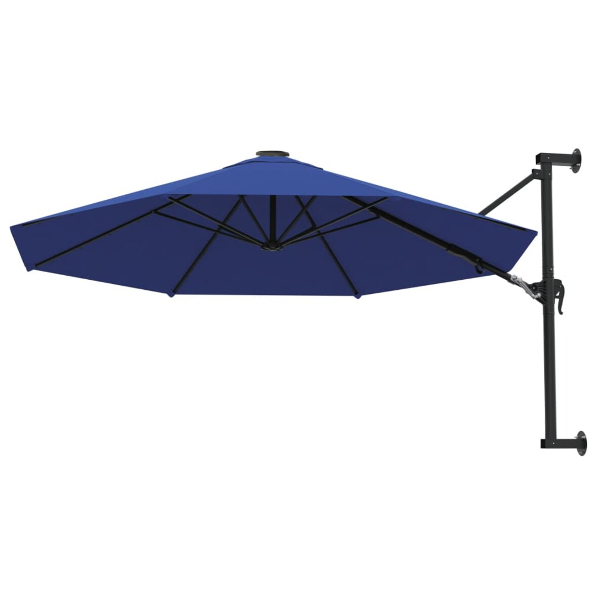 vidaXL Parasol ścienny na metalowym słupku, 300 cm, niebieski