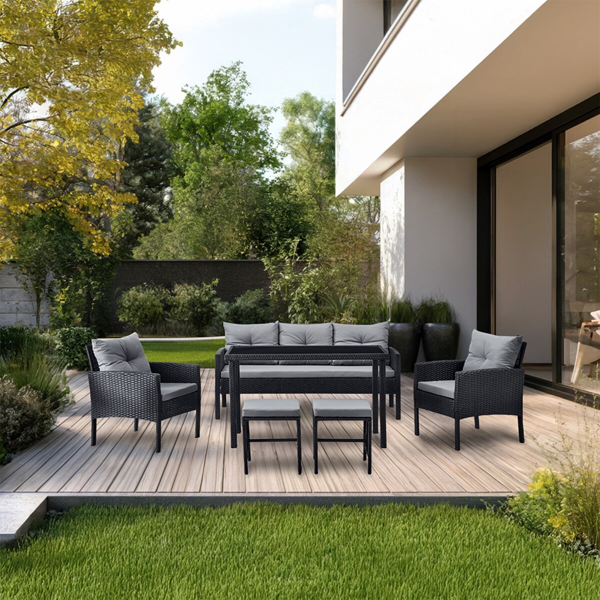 ZESTAW MEBLI OGRODOWYCH JADALNIANYCH COZY DLA 7 OSÓB