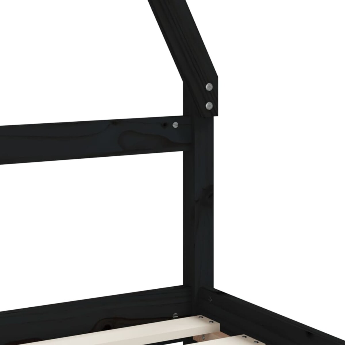 vidaXL Rama łóżka dziecięcego z szufladami, czarna, 90x200 cm, sosnowa