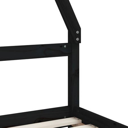 vidaXL Rama łóżka dziecięcego z szufladami, czarna, 90x200 cm, sosnowa