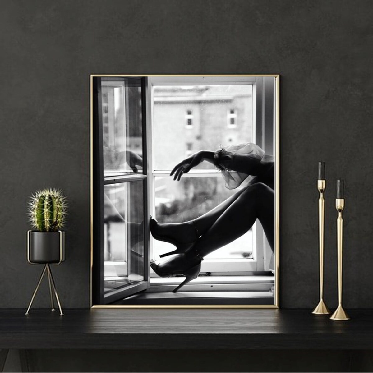 Poster Story, Plakat, Obraz - Szpilki w Oknie, wymiary 50 x 70 cm