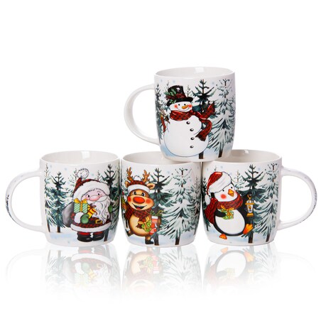 Kubek Świąteczny Ceramiczny Na Prezent 370 Ml Boże Narodzenie Mikołaj