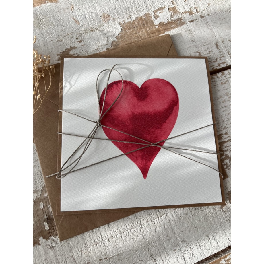 Wyjątkowa ręcznie robiona kartka prezent na walentynki, walentynkowa - walentynka serce