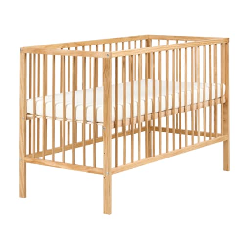 Łóżeczko dziecięce Drewno sosnowe BELENGER 60 x 120 cm Jasnobrązowy