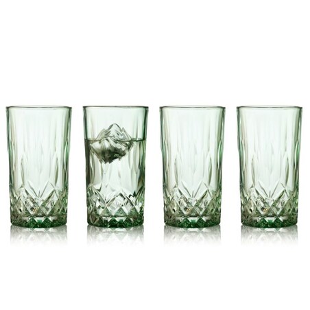 Wysokie szklanki Sorrento 380 ml zielone 4 sztuki 31481