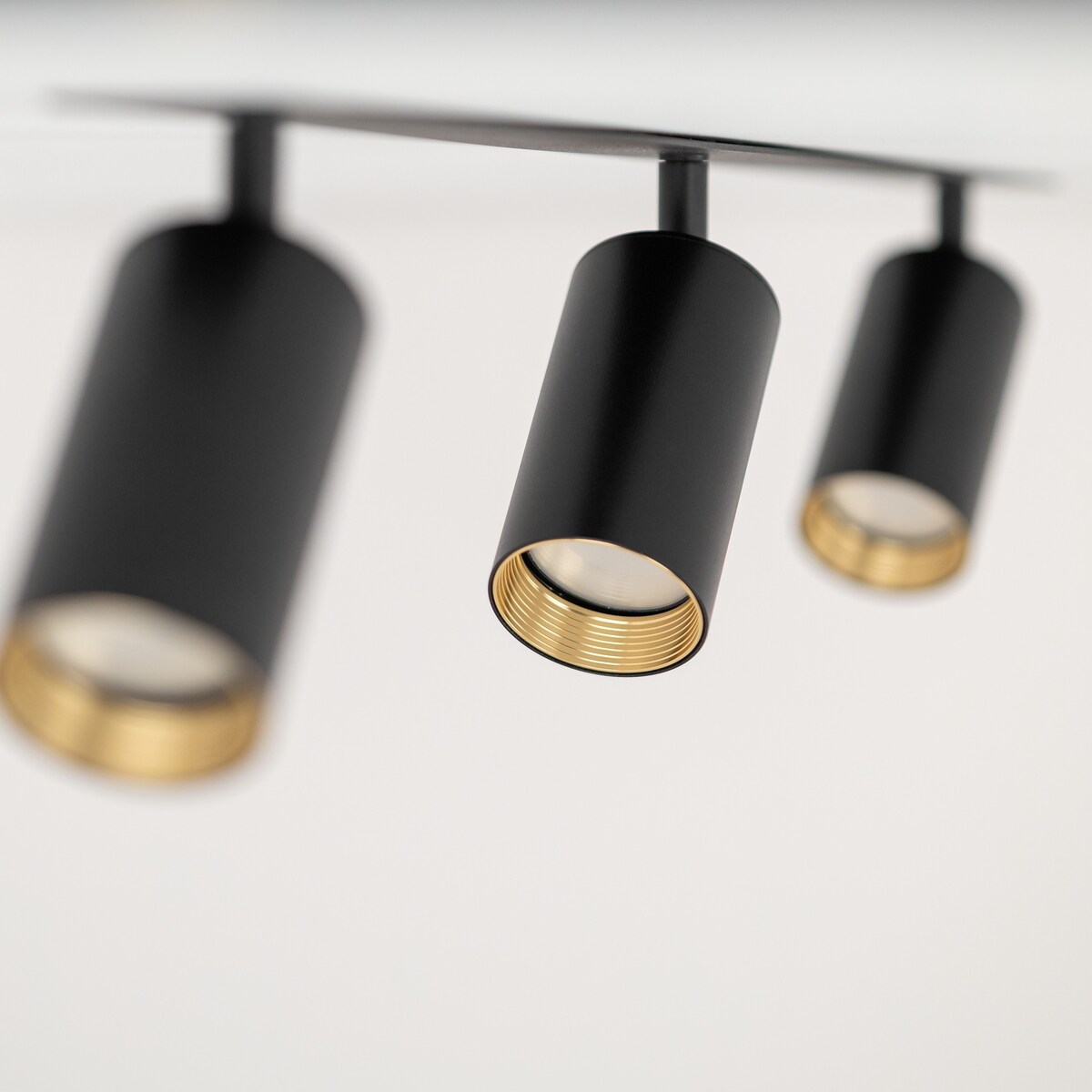 Reflektor podtynkowy potrójny TK Lighting AMIS BLACK 10808 czarno-złoty GU10 ruchome spoty
