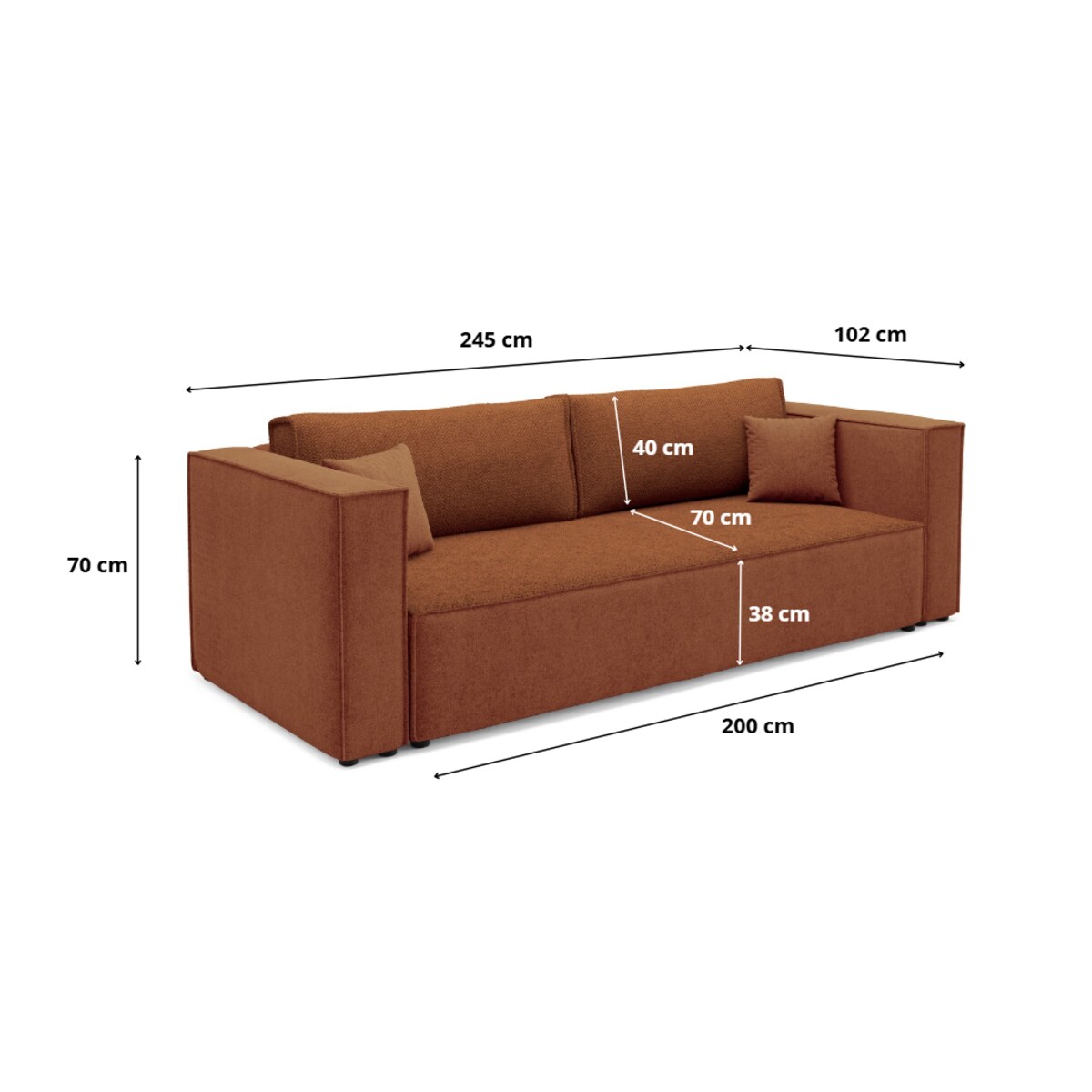 Kanapa KEYMON z funkcją spania, rozkładana Kolor: Dunbar 35 / Sicuro 75