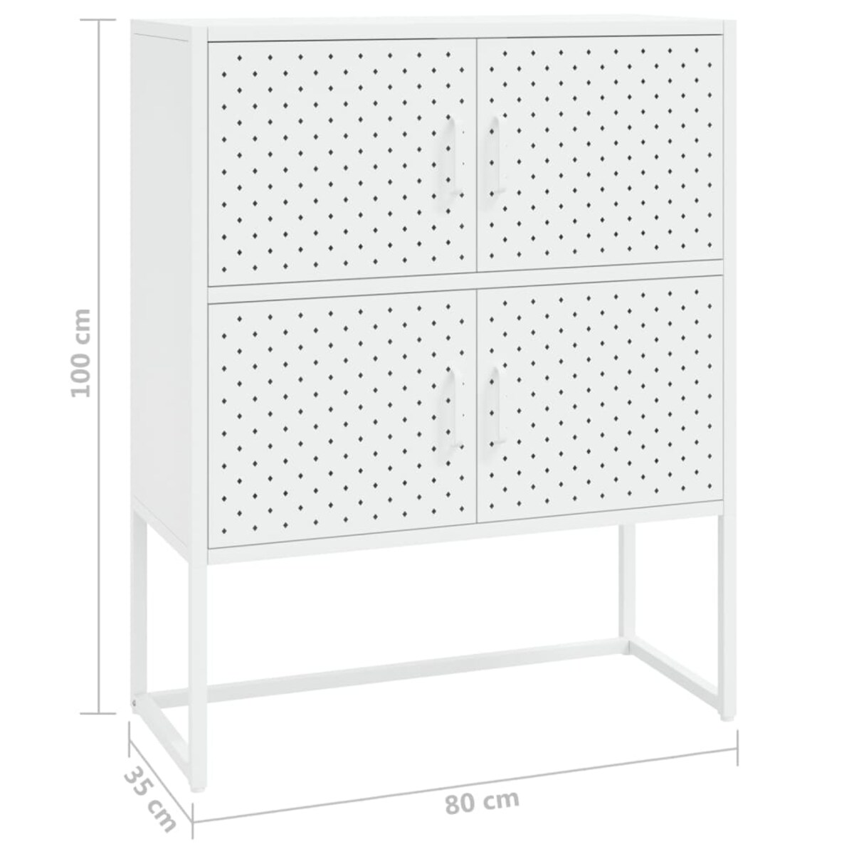 vidaXL Szafka, biała, 80x35x100 cm, stal