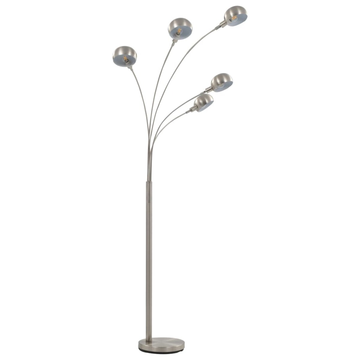 vidaXL Lampa stojąca, 200 cm, 5 x E14, srebrna