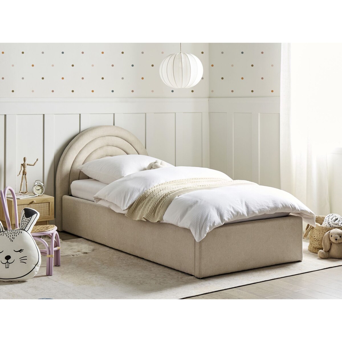 Łóżko z pojemnikiem ANET 90 x 200 cm Beżowy