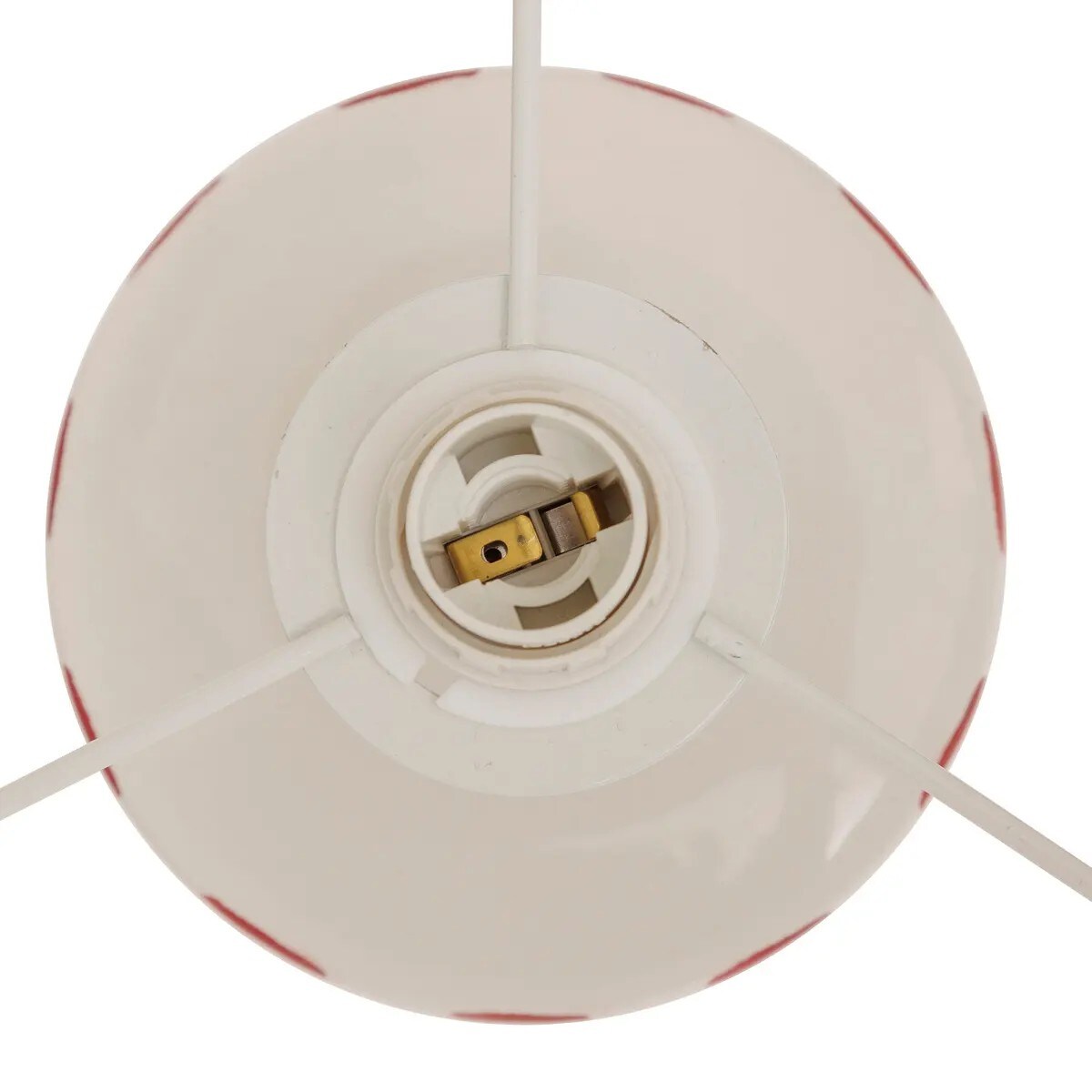 Lampa stołowa z ceramiki i tkaniny Frida biało-czerwona