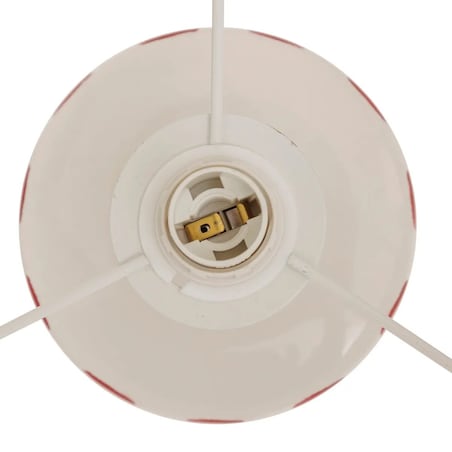 Lampa stołowa z ceramiki i tkaniny Frida biało-czerwona